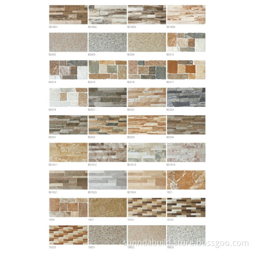 Sunnda 150x300 wall tile exterior , exterior wall clad tile price, exterior wall tiles design